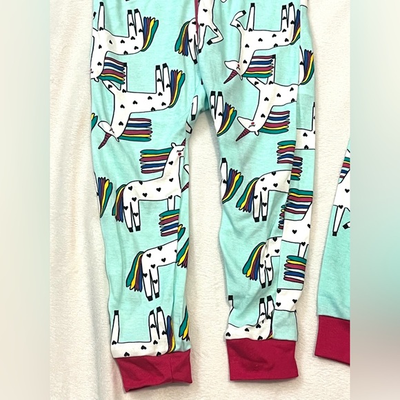 Lamaze Organic 2 PAIRS of Aqua & Pink Unicorn Print Footless Pajamas 18 Months - Picture 2 of 15
